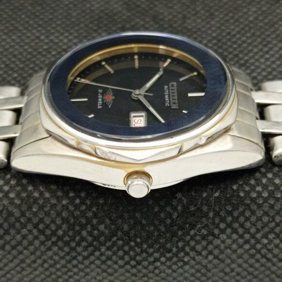 Vintage 1991 Citizen Automatic Mens Silver Watch W/daydate & Glass Back - Picture 5 of 8